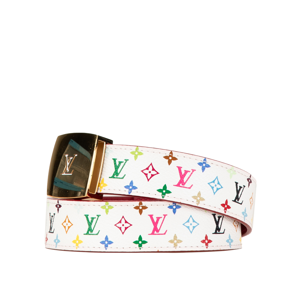 Pre-Loved Louis Vuitton Monogram Multicolore LV Cut Reversible Belt - Picture 2 of 10